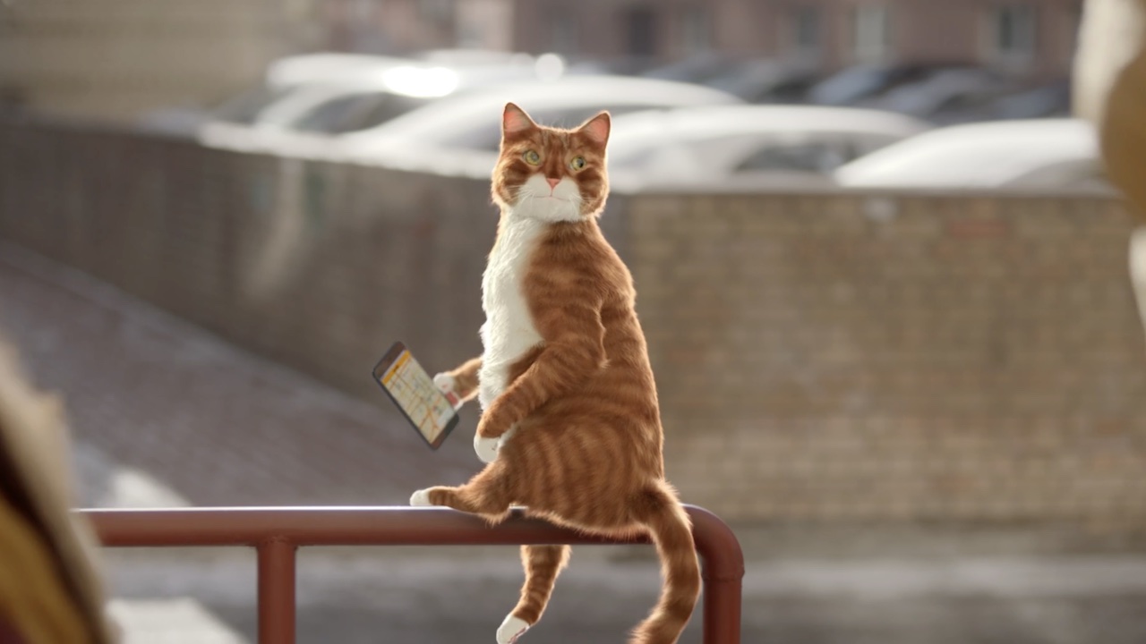 Still from 3D cat in the advertisement of the real estate company